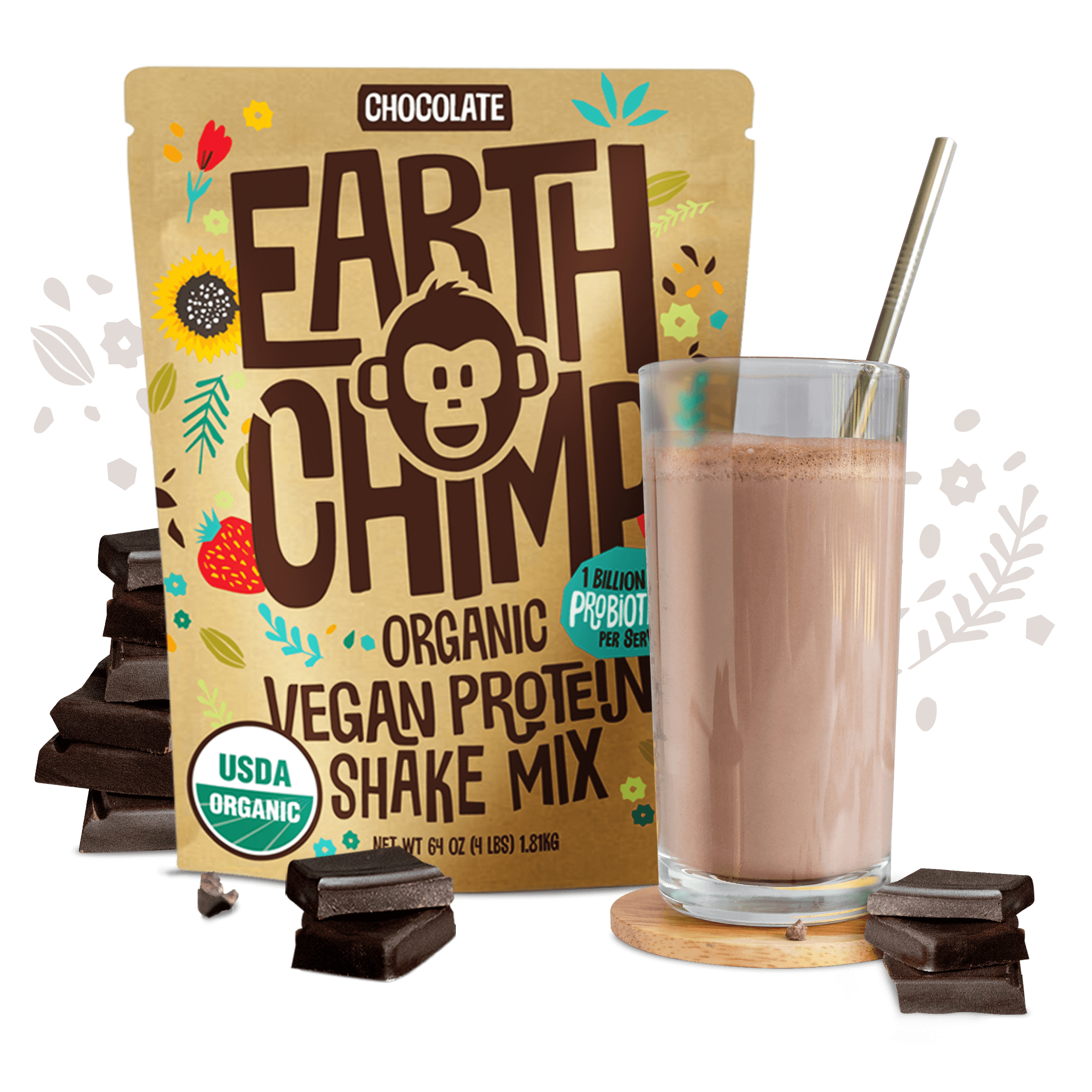 organic vegan protein powder product of earthchimp